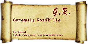 Garaguly Rozália névjegykártya